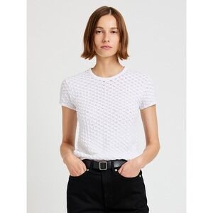 Proenza Schouler White Label Women's XS Quincy Short-Sleeve Crochet Top Shirt